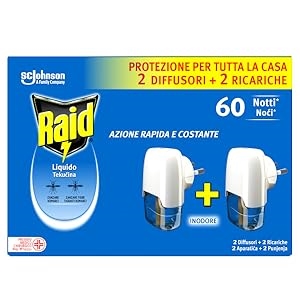 RAID INSETTICIDA ZANZARE DIFFUSORE + RICARICHE