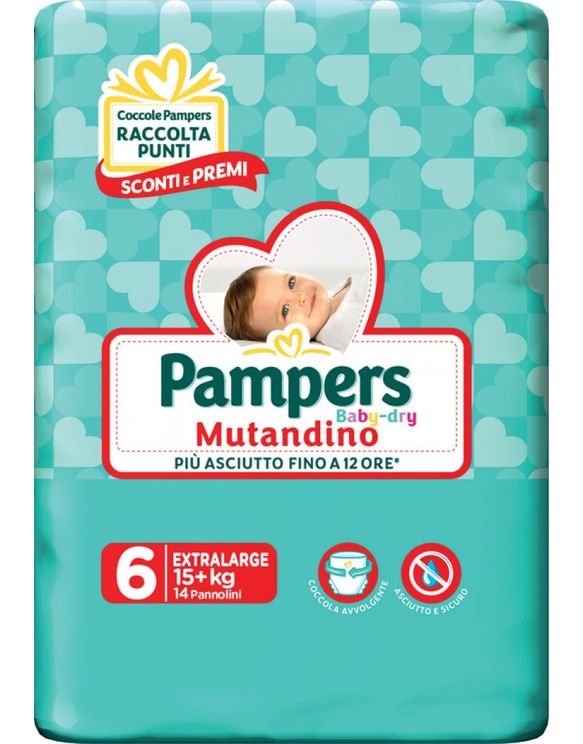 PAMPERS BABY DRY MUTANDINO 6